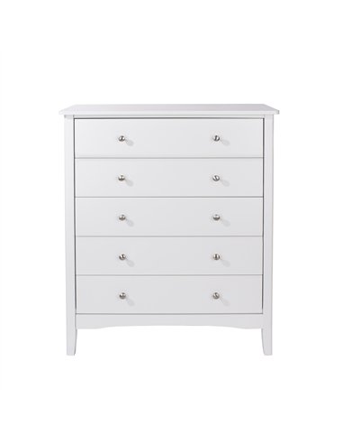 Core Products Como White 5 drawer chest, CMW515