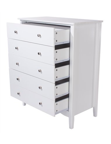 Core Products Como White 5 drawer chest, CMW515