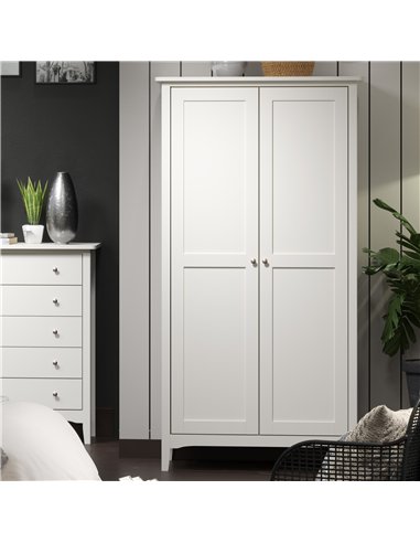 Core Products Como White 2 door wardrobe, CMW520