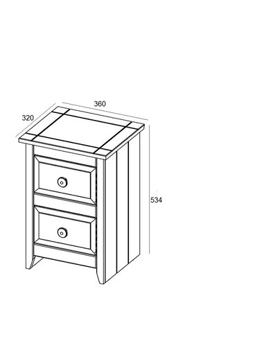 Core Products Capri 2 drawer petite bedside cabinet, CP309