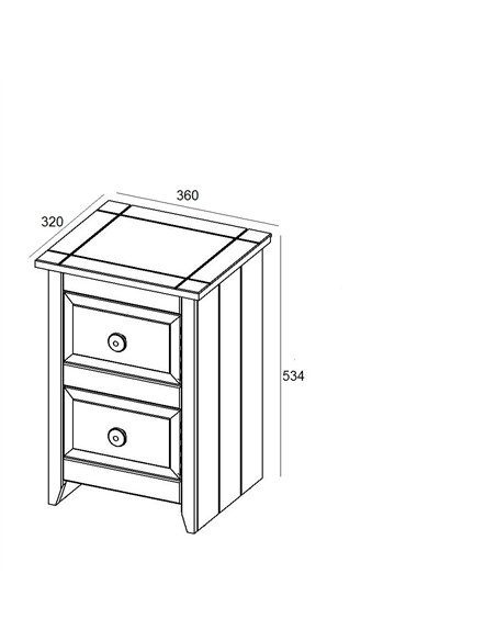 Core Products Capri 2 drawer petite bedside cabinet, CP309 - pic 116716 | FastDaddyshop