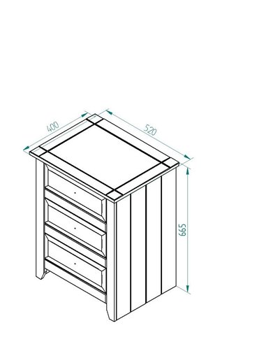 Core Products Capri 3 drawer bedside cabinet, CP310
