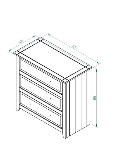 Core Products Capri 3 drawer chest, CP313