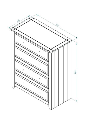 Core Products Capri 4 drawer chest, CP314
