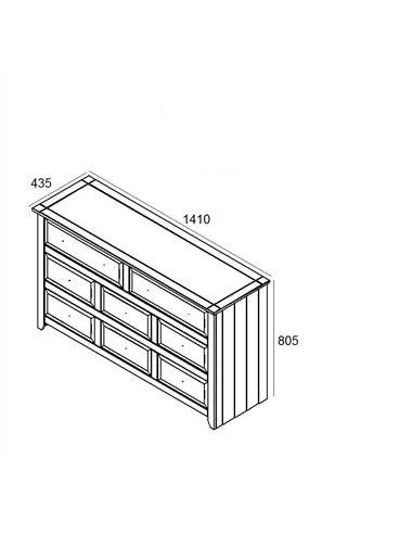 Core Products Capri 6+2 drawer large chest, CP362
