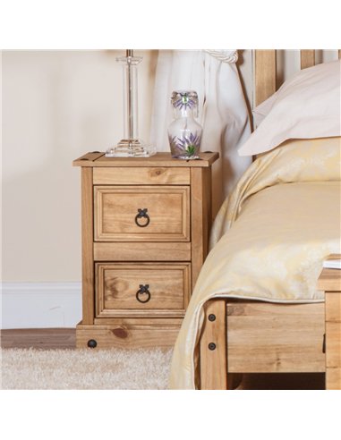 Core Products Corona 2 drawer petite bedside cabinet, CR509