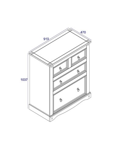 Core Products Corona 2+2 drawer chest , CR512