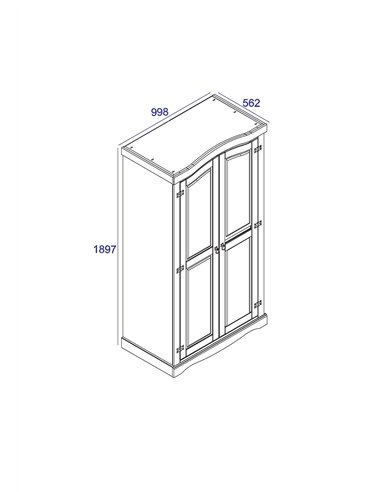 Core Products Corona 2 door wardrobe , CR520