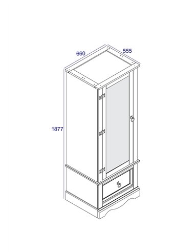 Core Products Corona armoire with mirrored door, CR525