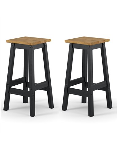 Core Products Corona Black live edge high breakfast stools (pair), CRB205