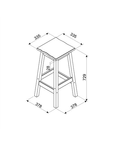 Core Products Corona Black live edge high breakfast stools (pair), CRB205