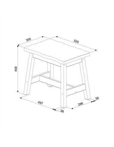 Core Products Corona Black live edge single dining bench (pair), CRB207