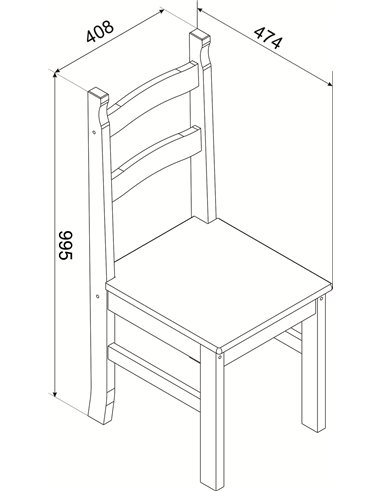 Core Products Corona Grey solid pine chairs (pair), CRG105