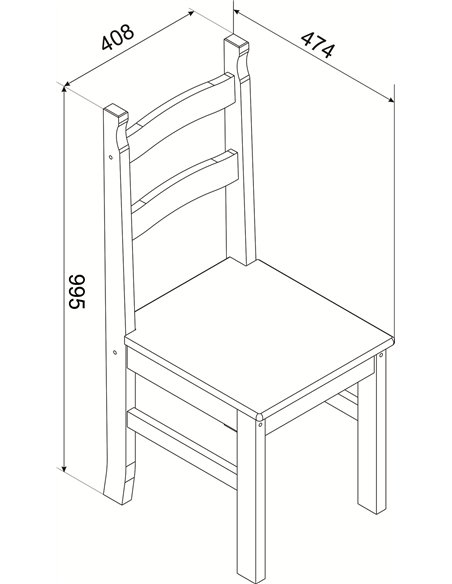 Core Products Corona Grey solid pine chairs (pair), CRG105 - pic 116917 | FastDaddyshop