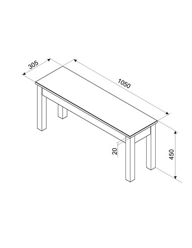Core Products Linea linea bench for 1200mm table, CRG108