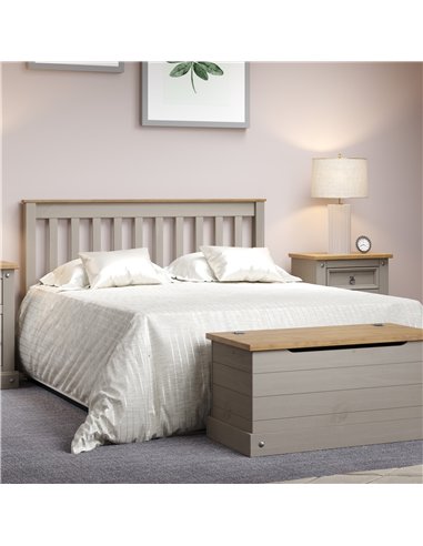Core Products Corona Grey 137cm slatted lowend bedstead, CRG460LE