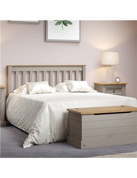Core Products Corona Grey 137cm slatted lowend bedstead, CRG460LE - pic 116950 | FastDaddyshop