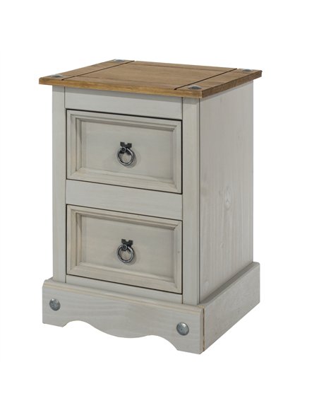 Core Products Corona Grey 2 drawer petite bedside cabinet, CRG509 - pic 116952 | FastDaddyshop