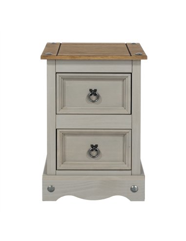 Core Products Corona Grey 2 drawer petite bedside cabinet, CRG509