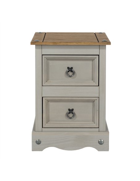 Core Products Corona Grey 2 drawer petite bedside cabinet, CRG509 - pic 116953 | FastDaddyshop