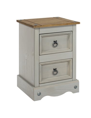 Core Products Corona Grey 2 drawer petite bedside cabinet, CRG509