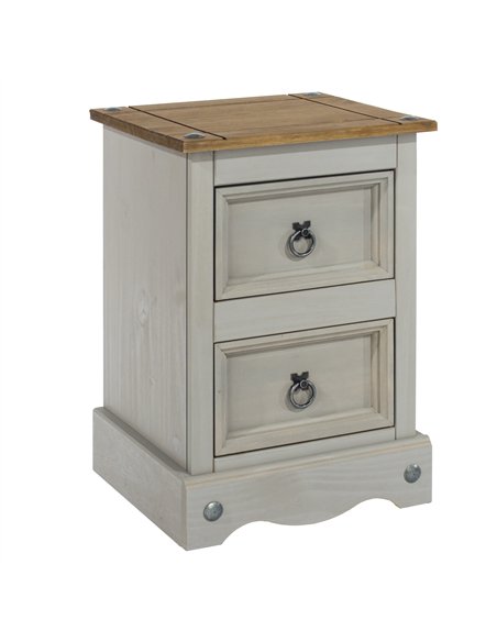 Core Products Corona Grey 2 drawer petite bedside cabinet, CRG509 - pic 116954 | FastDaddyshop