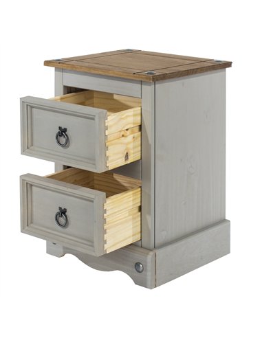 Core Products Corona Grey 2 drawer petite bedside cabinet, CRG509