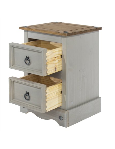 Core Products Corona Grey 2 drawer petite bedside cabinet, CRG509 - pic 116955 | FastDaddyshop
