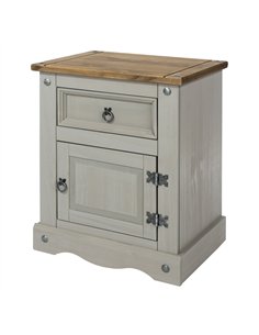 Core Products Corona Grey 1 door, 1 drawer bedside cabinet , CRG510