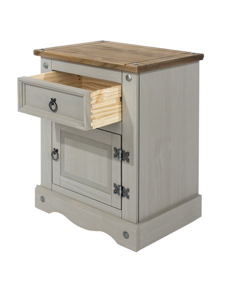 Core Products Corona Grey 1 door, 1 drawer bedside cabinet , CRG510 - pic 116960 | FastDaddyshop