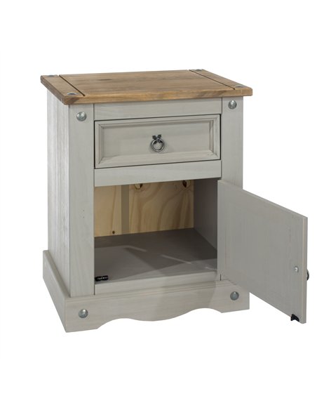 Core Products Corona Grey 1 door, 1 drawer bedside cabinet , CRG510 - pic 116961 | FastDaddyshop