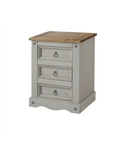 Core Products Corona Grey 3 drawer bedside cabinet , CRG511