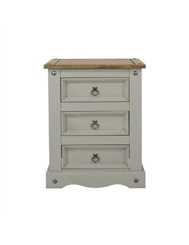 Core Products Corona Grey 3 drawer bedside cabinet , CRG511