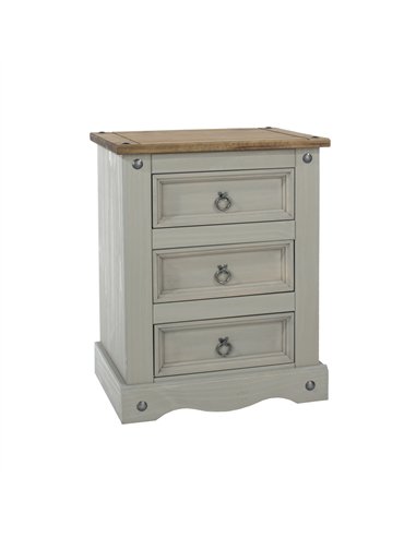 Core Products Corona Grey 3 drawer bedside cabinet , CRG511