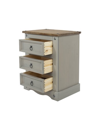 Core Products Corona Grey 3 drawer bedside cabinet , CRG511