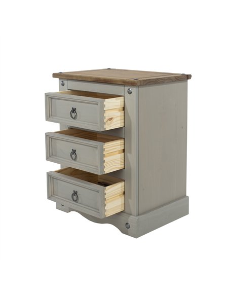 Core Products Corona Grey 3 drawer bedside cabinet , CRG511 - pic 116968 | FastDaddyshop