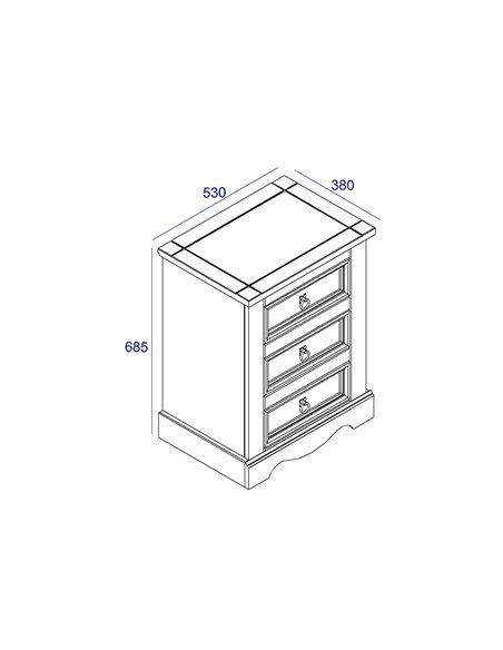Core Products Corona Grey 3 drawer bedside cabinet , CRG511 - pic 116970 | FastDaddyshop