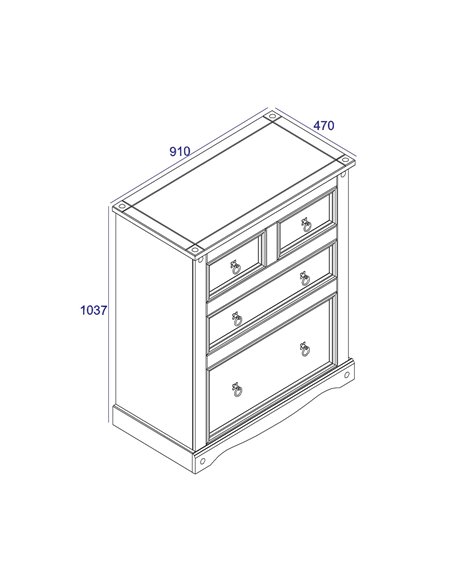 Core Products Corona Grey 2+2 drawer chest , CRG512 - pic 116976 | FastDaddyshop