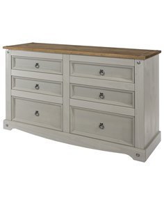 Core Products Corona Grey 3+3 drawer wide chest , CRG513
