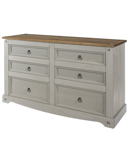 Core Products Corona Grey 3+3 drawer wide chest , CRG513 - pic 116977 | FastDaddyshop
