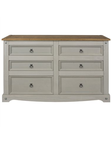 Core Products Corona Grey 3+3 drawer wide chest , CRG513