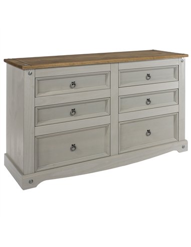Core Products Corona Grey 3+3 drawer wide chest , CRG513