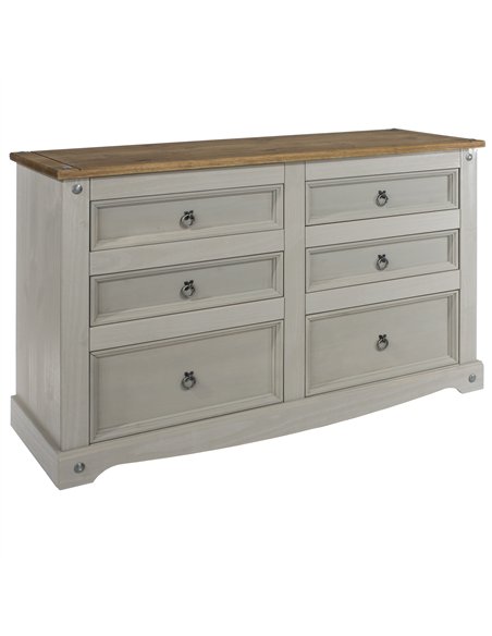 Core Products Corona Grey 3+3 drawer wide chest , CRG513 - pic 116979 | FastDaddyshop