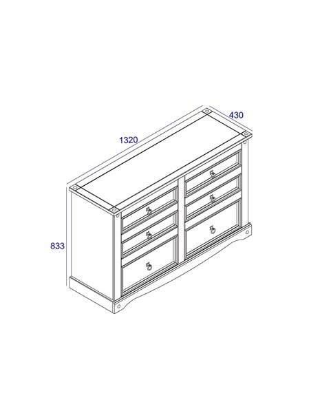 Core Products Corona Grey 3+3 drawer wide chest , CRG513 - pic 116982 | FastDaddyshop