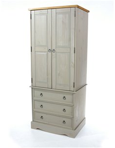 Core Products Corona Grey 2 door, 3 drawer wardrobe, CRG523