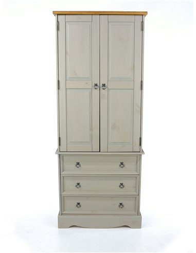 Core Products Corona Grey 2 door, 3 drawer wardrobe, CRG523
