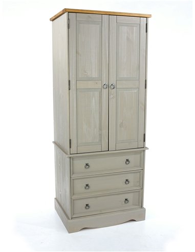 Core Products Corona Grey 2 door, 3 drawer wardrobe, CRG523