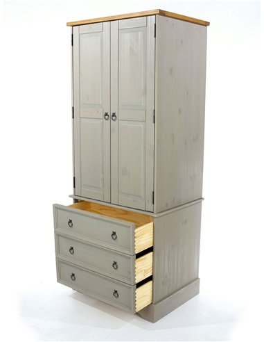 Core Products Corona Grey 2 door, 3 drawer wardrobe, CRG523