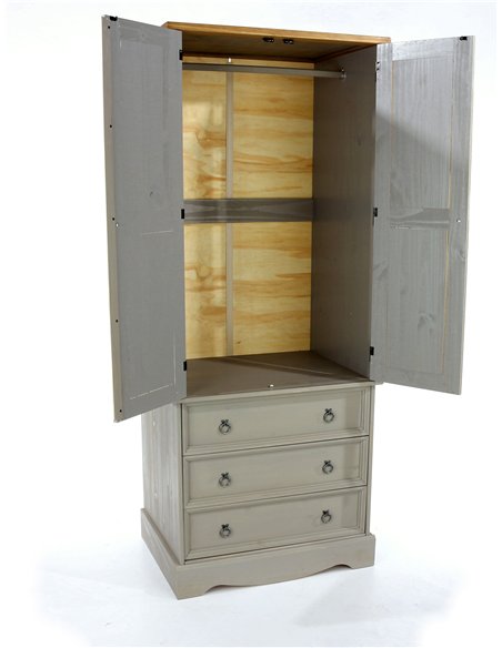 Core Products Corona Grey 2 door, 3 drawer wardrobe, CRG523 - pic 116993 | FastDaddyshop