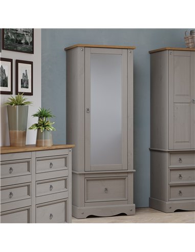 Core Products Corona Grey armoire with mirrored door, CRG525